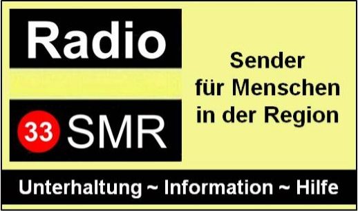 Logo von Radio 33 SMR, Sender für regionale Unterhaltung, Information und Hilfe.